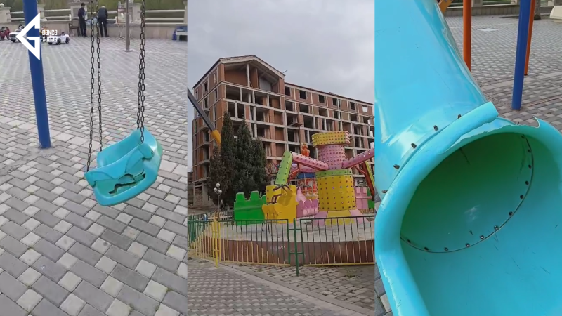 Gəncədə uşaq attraksionları baxımsız vəziyyətə düşüb