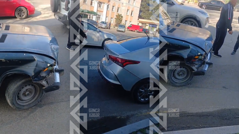 Gəncədə ara məsafəni saxlamayan sürücü qəza törədib
