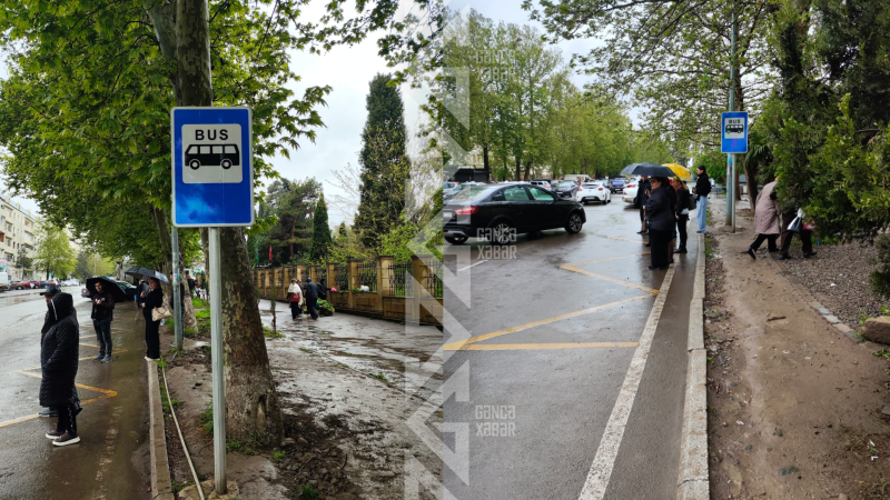Gəncəlilər AVTOBUS gözləyərkən İSLANIR