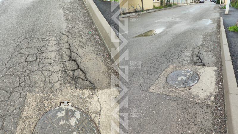 Gəncədə yeni asfaltlanan kələ-kötür yol