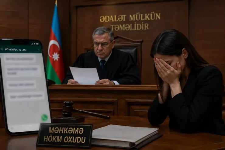 Whatsapp qrupunda iş yoldaşlarını söyən qadın CƏRİMƏLƏNDİ