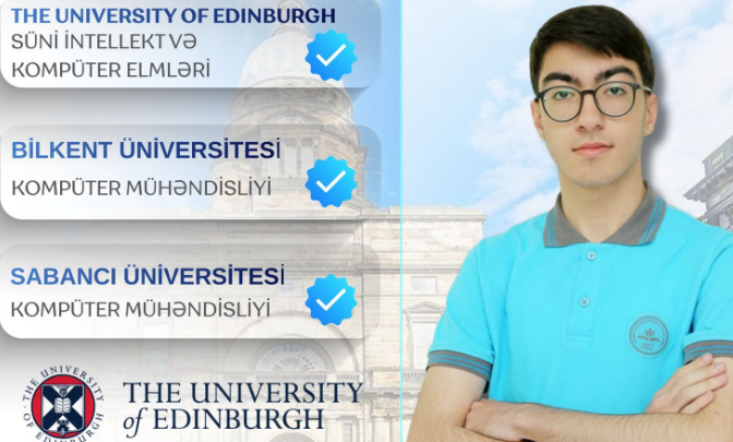 Gəncəli şagird 3 xarici universitetə qəbul alıb