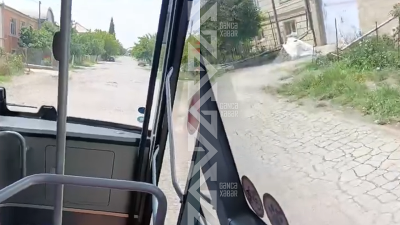 Gəncədə asfalt gözləyən yol, sınağa çəkilən avtobuslar