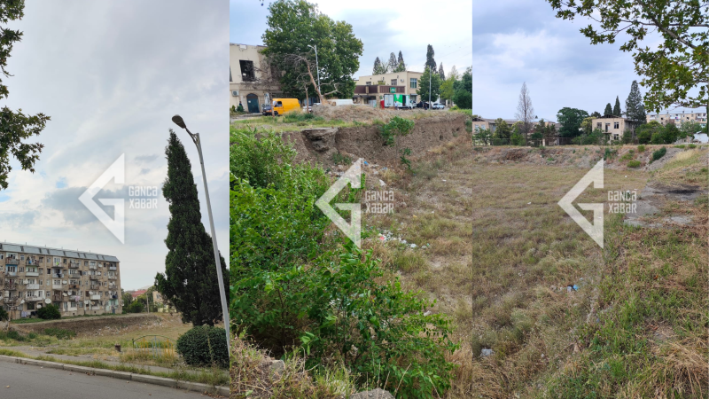 Gəncədə ərazi binanın tikintisi üçün qazılıb – 10 il keçib…