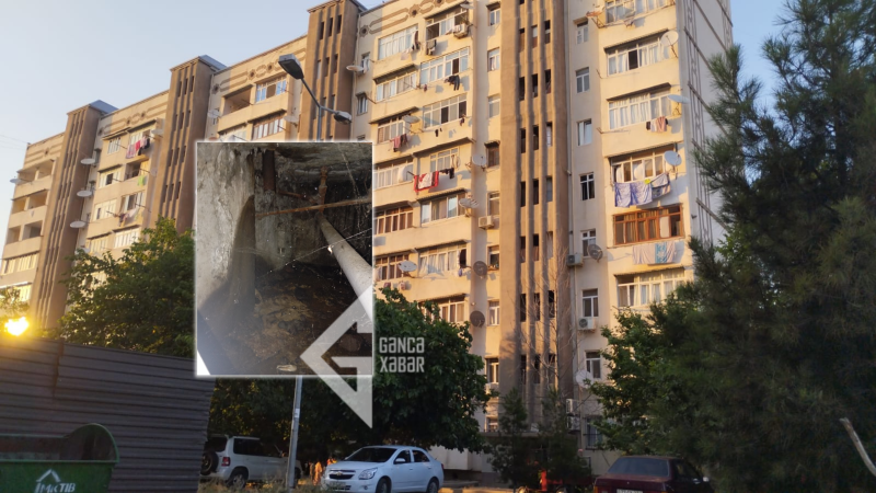 Gəncədə 72 ailənin yaşadığı bina çirkab sularına qərq olub