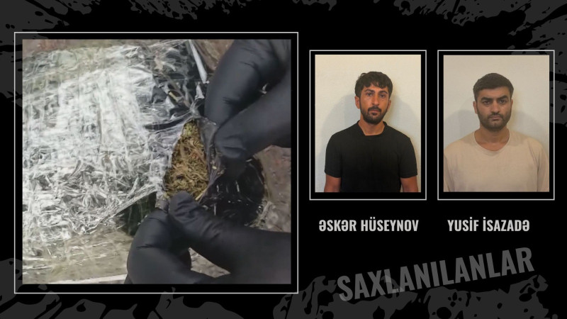 3 kiloqram narkotik vasitə aşkarlandı, şübhəlilər saxlanıldı