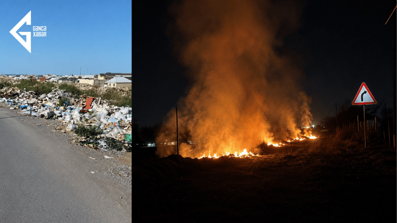 Gəncənin bu ərazisində burnunu tutmadan keçmək olmur