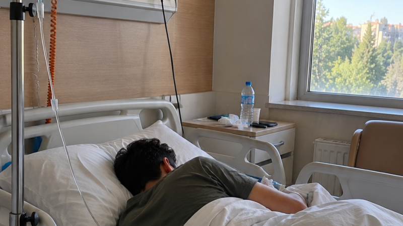 Gəncədə yıxılan oğlanı dəmir deşdi, vəziyyəti ağırdır