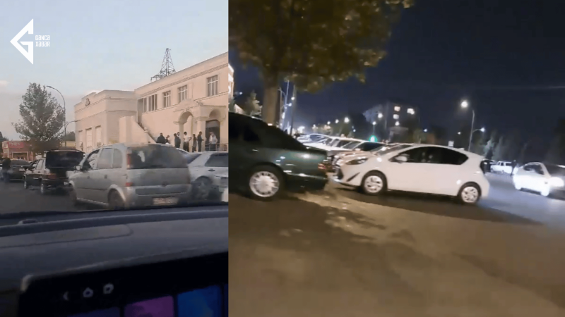 Gəncədə şadlıq sarayının qarşısında PARKİNQ PROBLEMİ