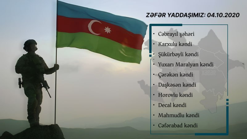 Bu gün Cəbrayıl şəhərinin azad olunduğu gündür