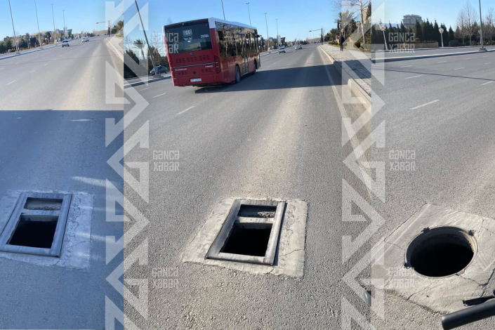 Gəncədə açıq lüklər təhlükə yaradır