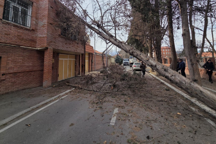 Gəncədə 10-a yaxın binanın dam örtüyü zədələnib