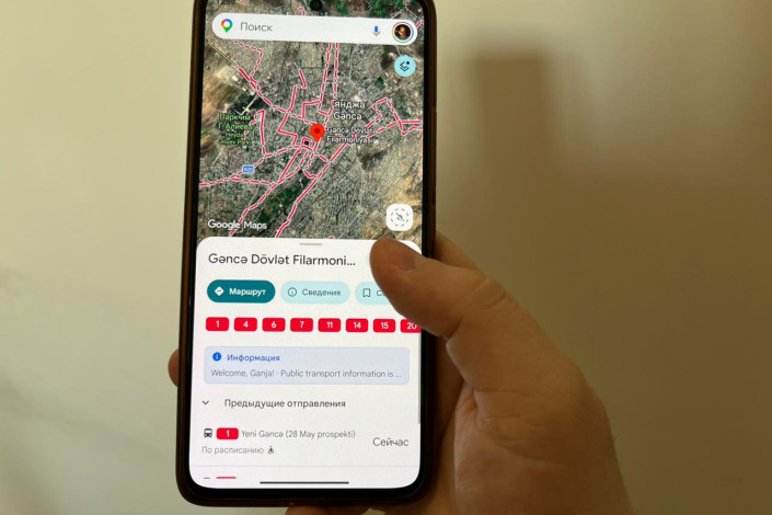 Gəncə avtobus marşrutları artıq "Google Maps"də