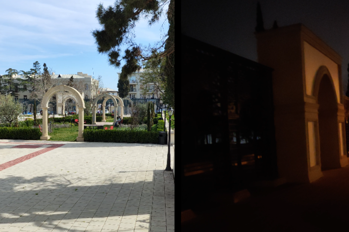 Gəncədə Nizami kinoteatrının qarşısı zülmət qaranlıq olur