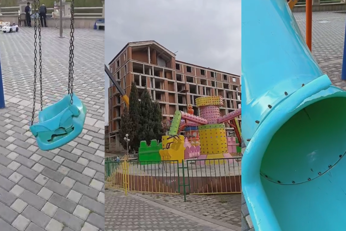 Gəncədə uşaq attraksionları baxımsız vəziyyətə düşüb