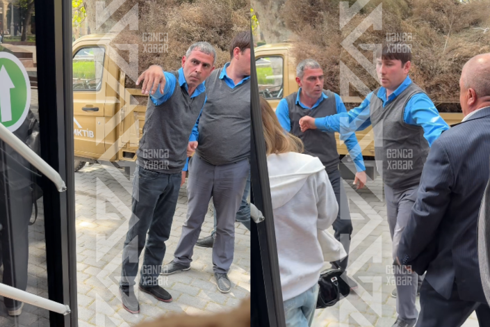 Gəncədə "BakuBus" sürücüsü ağsaqqalı "söhbətə çağırdı" - "Gəl bura!"