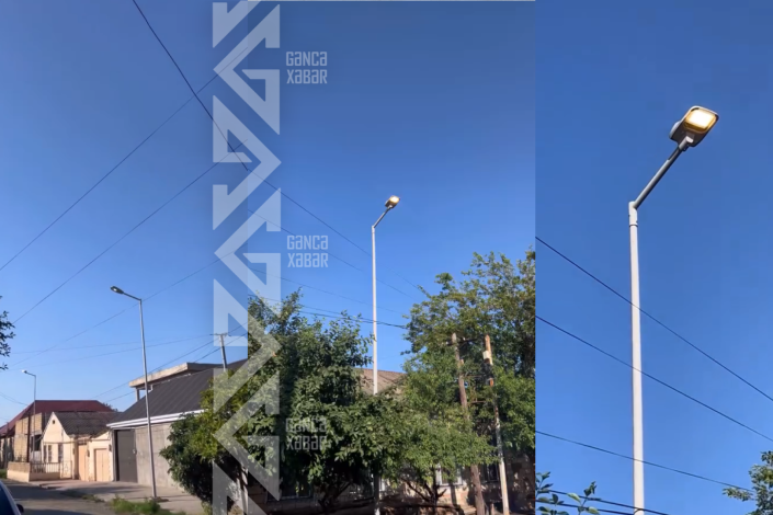 Gəncədə maraqlı görüntülər: Küçə işıqları gündüz yanır, gecə söndürülür