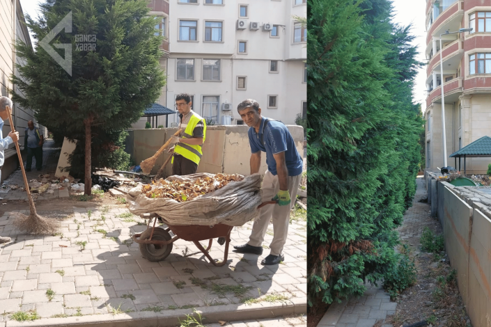 Gəncədə zibil içində batan ərazilər TƏMİZLƏNDİ