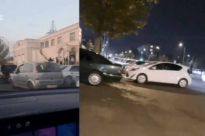 Gəncədə şadlıq sarayının qarşısında PARKİNQ PROBLEMİ