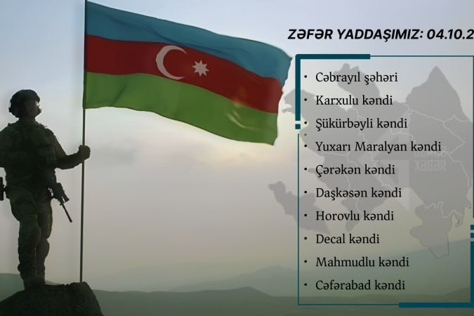 Bu gün Cəbrayıl şəhərinin azad olunduğu gündür
