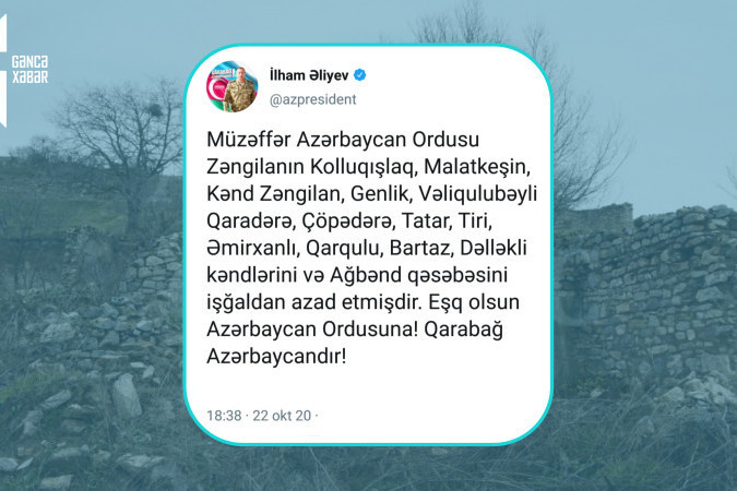 22 oktyabr 2020-ci il: Vətən müharibəsinin 26-cı günü
