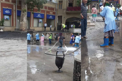 Gəncə: yağışın fəsadları aradan qaldırılır