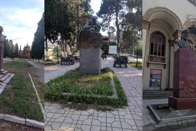 Gəncə: tanınmış dramaturqların büstləri baxımsız vəziyyətdə qalıb