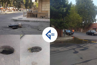 Gəncənin bir sıra küçələrində kanalizasiya quyularının qapaqları yoxdur