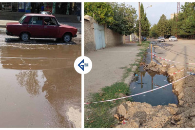 Gəncənin bəzi küçələrində su borusu problemi