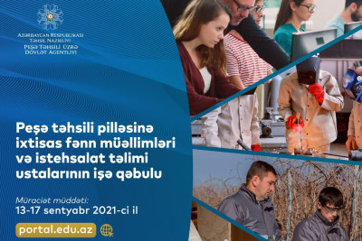 Gəncədə peşə təhsil müəssisələrində vakant yerlərə sənəd qəbulu başlayıb