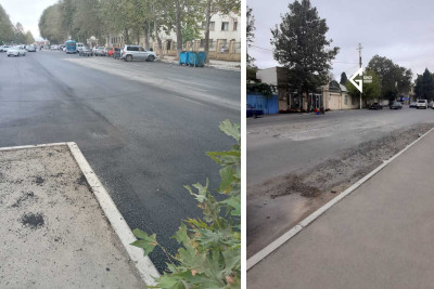 Gəncədə bir yol yamaqlanıb, digəri isə köhnə halında qalır