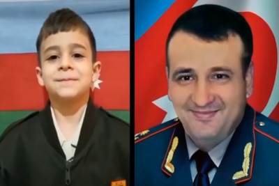 Gəncədə balaca məktəblilər şəhidlərin xatirəsinə hazırlanan videoçarxda çəkiliblər