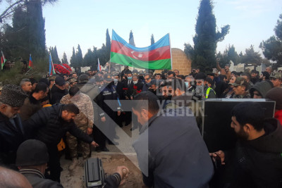 Gəncəli şəhid torpağa tapşırılıb: onun vətənə əmanət Zeynəb adlı bir yaşlı övladı qalıb
