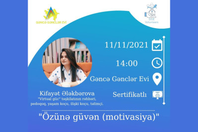 Gəncədə "Özünə güvən" mövzusunda təlim təşkil olunacaq