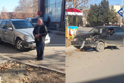 Gəncədə baş verən yol-nəqliyyat hadisəsi zamanı maşınlar yararsız hala düşüb