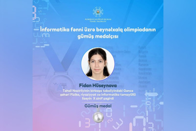 Gəncəli şagird beynəlxalq yarışda ölkəmizdə ilk medal qazanan xanım olub
