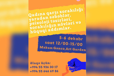Gəncədə "Qadına qarşı zorakılıq" mövzusunda təlim keçiriləcək