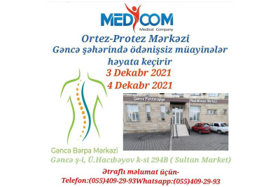 Gəncədə skolioz xəstələri üçün ödənişsiz müayinə təşkil olunacaq