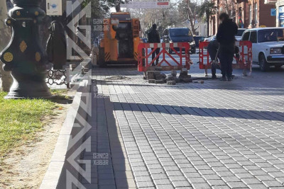 Gəncədə iki yolda hərəkət məhdudlaşdırılıb