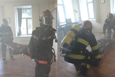 "Yanğınlar zamanı qəza-xilasetmə əməliyyatları" mövzusunda təlim təşkil olunub