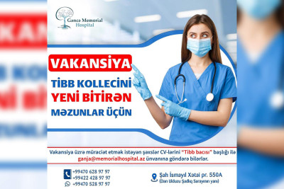 Gəncədə tibb bacısı vakansiyası var