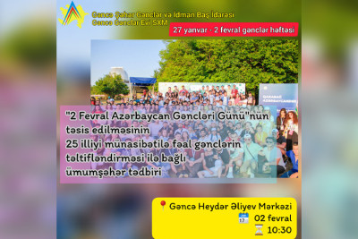 Gəncədə Gənclər Günü münasibətilə ümumşəhər tədbiri keçiriləcək