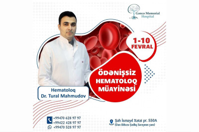 Gəncə Memorial Hospitalında ödənişsiz müayinə olacaq