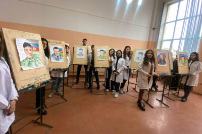 GDU tələbələri şəhidlərimizin portretlərini canlandırıblar