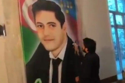 Şəhidin adına olan auditoriyada portreti canlandırılıb