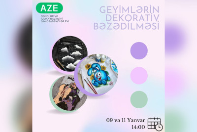 "Geyimlərin dekorativ bəzədilməsi" adlı təlim baş tutacaq