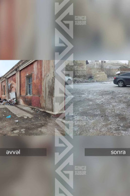 Dünən paylaşdığımız ərazi səhər saatlarında təmizlənib