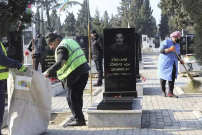Şəhidlər xiyabanında təmizlik və abadlıq işləri aparılıb