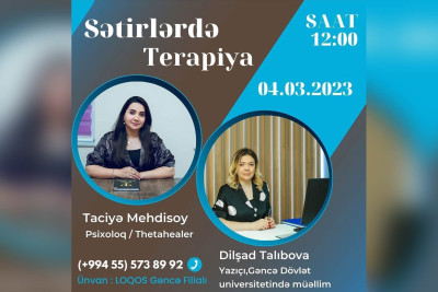 “Sətirlərdə Terapiya” adlı tədbir təşkil olunacaq