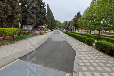 Bayraq meydanında velosiped yolu təmir olunub